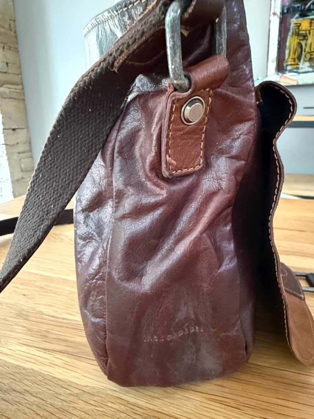 Jack Georges Voyager Horseshoe Crossbody Bag, Hand Stained Leather - Picture 4 of 13